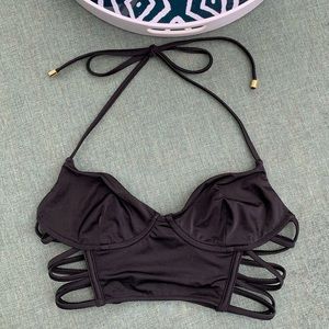 Victoria secret black strappy bikini top